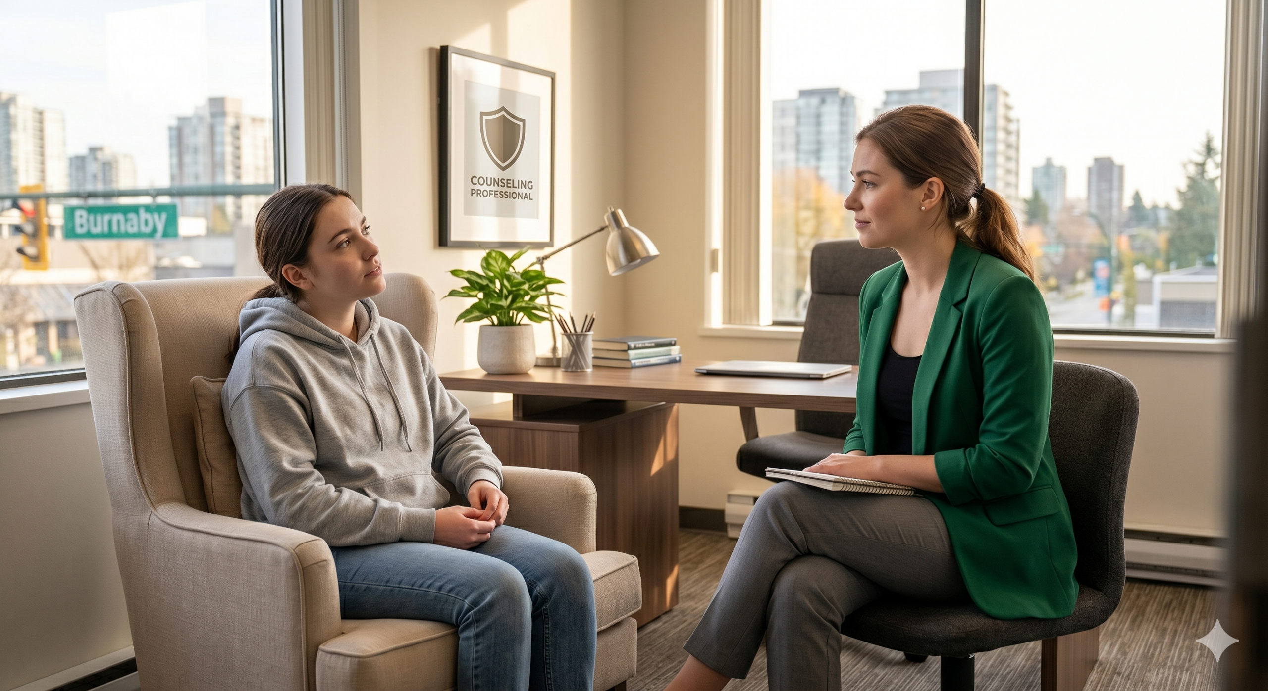 Counselling professional in office
